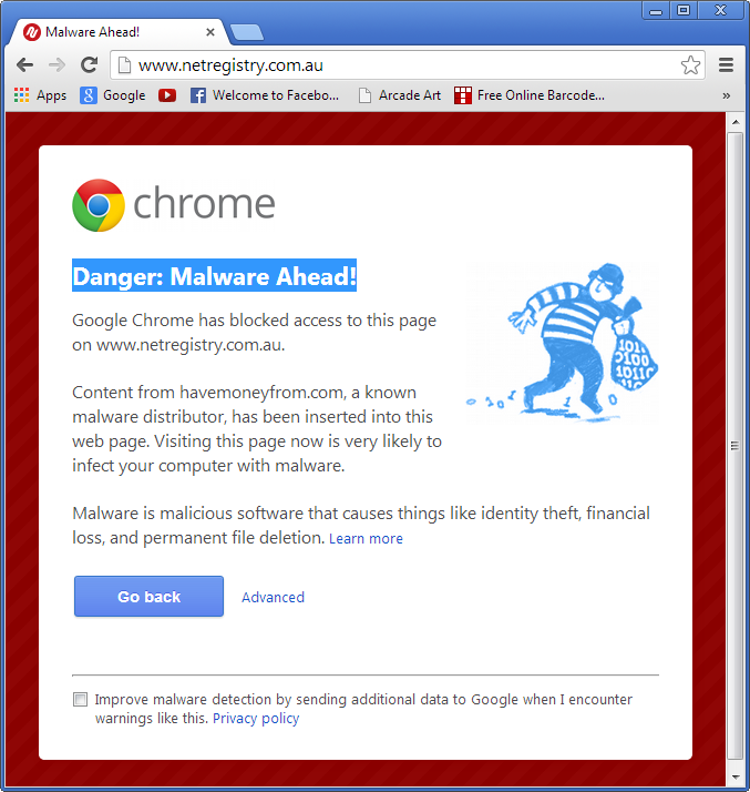Malware Detected on netregistry.com.au?